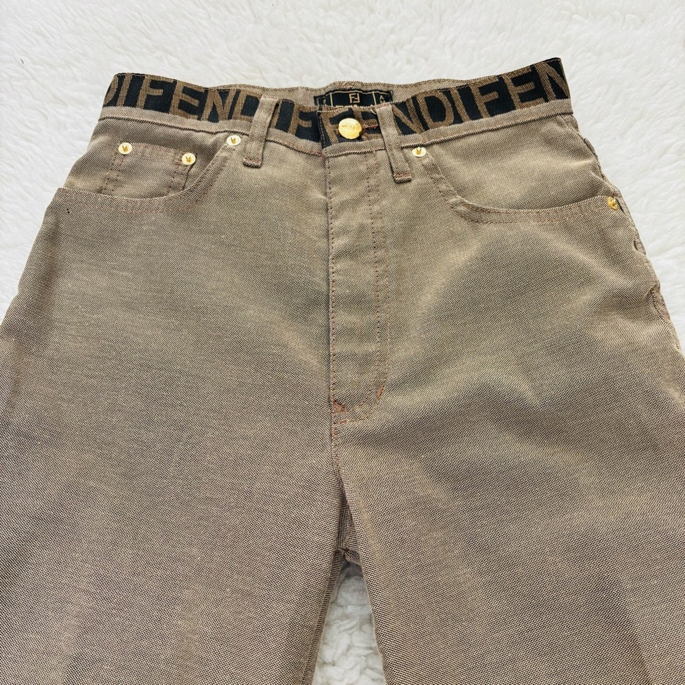 Fendi High Waist Women’s Tan Pants size EU 43 US 29 - Picture 2 of 16